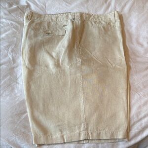 Tommy Bahama Linen Beige Flat Front Shorts